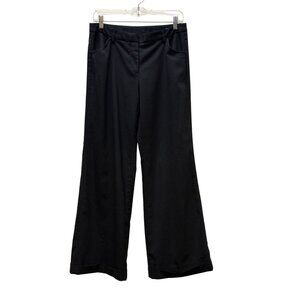 D & G Dolce & Gabbana Womens Black Cuffed Wide-Leg Trousers Size 10